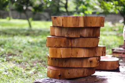 Stack of wooden pieces
