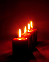 Close-up of burning candle