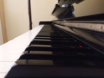 Close-up of piano keys