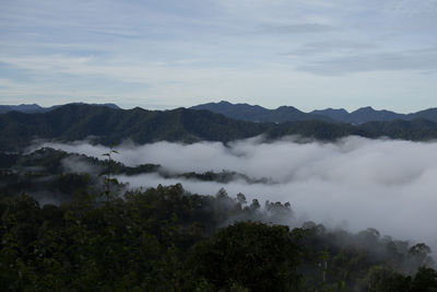 Scenic view of mountains against sky