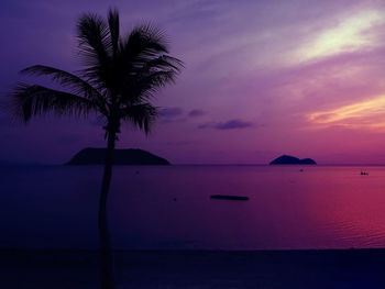 Scenic view of sea at sunset