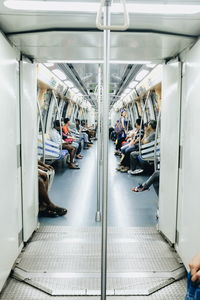 People on escalator