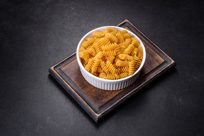 High angle view of food on table