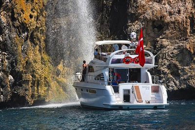 Boat sailing in sea