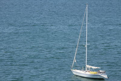 Boat sailing on sea