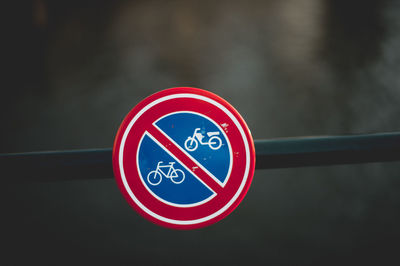 Close-up of road sign