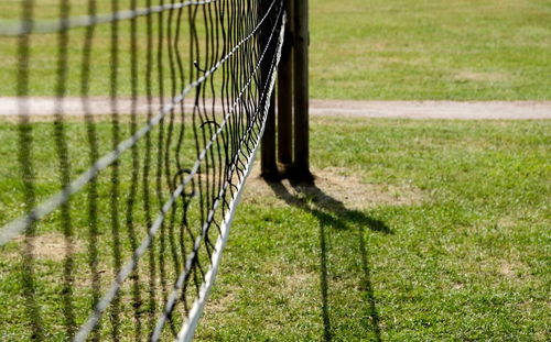 Close-up of soccer field