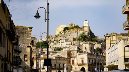 Low angle view of buildings in city