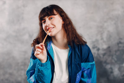 Young woman drinking water