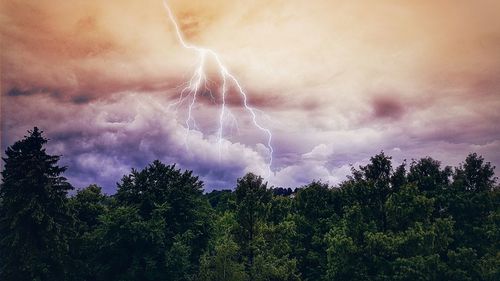 Low angle view of lightning in sky