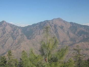 Scenic view of mountains against clear sky