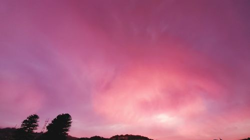 Low angle view of pink sky at sunset