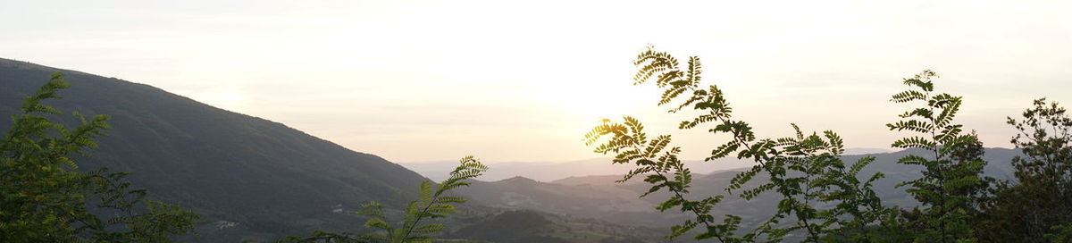 Scenic view of mountains against clear sky