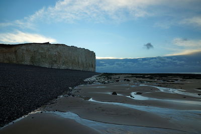 Scenic view of beach against sky