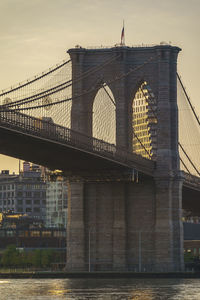 Low angle view of suspension bridge