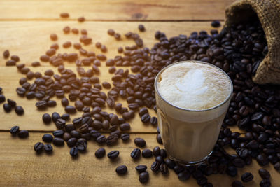 Close-up of coffee cup on table
