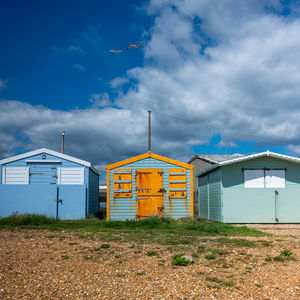 House on field against sky