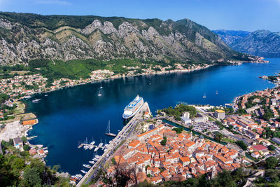 High angle view of townscape