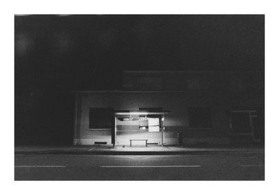 Empty illuminated building