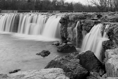 Scenic view of waterfall