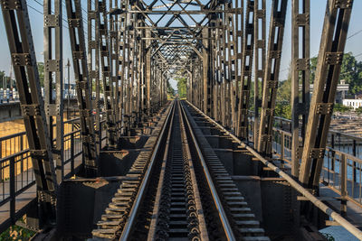 Railway tracks along plants