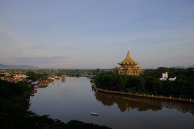 Reflection of temple in lake