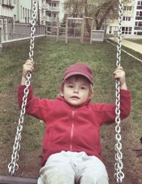 Portrait of girl in playground