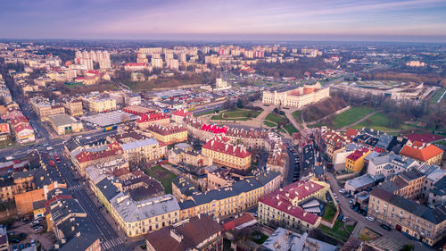 High angle view of city