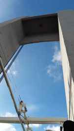 Low angle view of built structure against blue sky