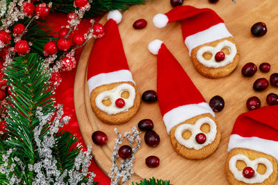 Christmas decorations on table