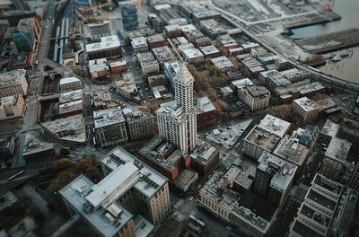 High angle shot of built structures