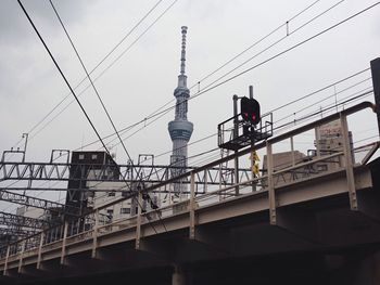 Low angle view of crane at construction site