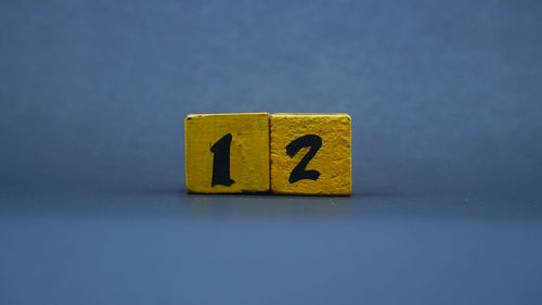 Close-up of dices on table