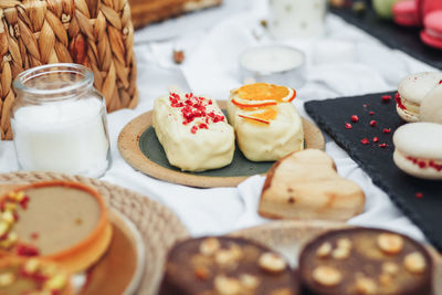 Close-up of food on table