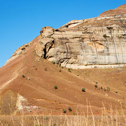 Scenic view of desert against clear sky