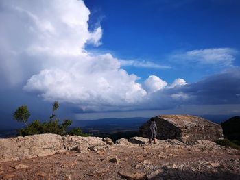 Scenic view of rocky mountains against sky