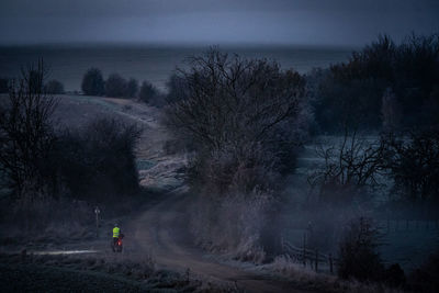 Foggy night for cycling