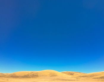 Scenic view of landscape against clear blue sky