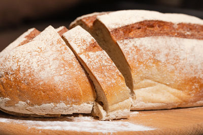 Close-up of bread on table