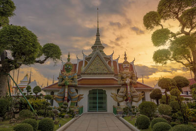 View of temple building against sky