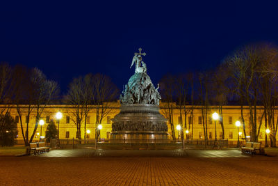 View of illuminated city at night