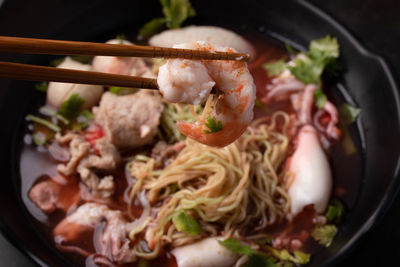 Close-up of meal served in bowl