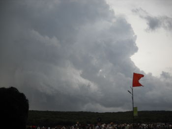 Group of people against the sky