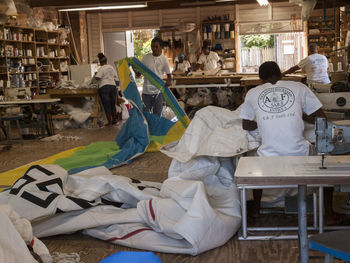 Clothes painting on built structure