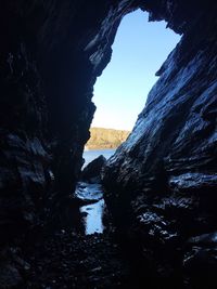 Close-up of silhouette water against sky