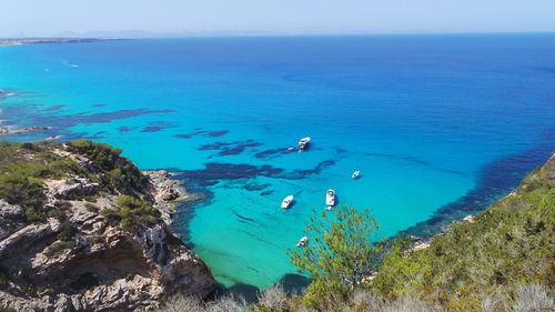 Scenic view of sea on sunny day