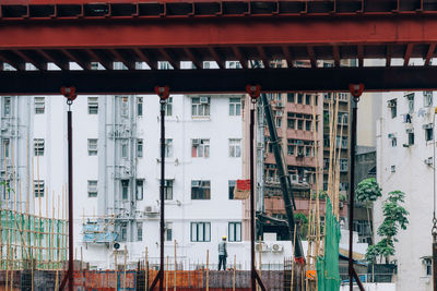 Low angle view of buildings in city