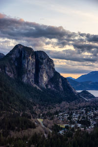 Scenic view of landscape against sky during sunset