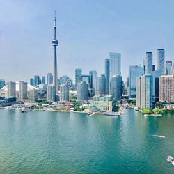 View of buildings in city at waterfront