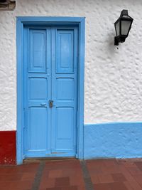 Close-up of red door